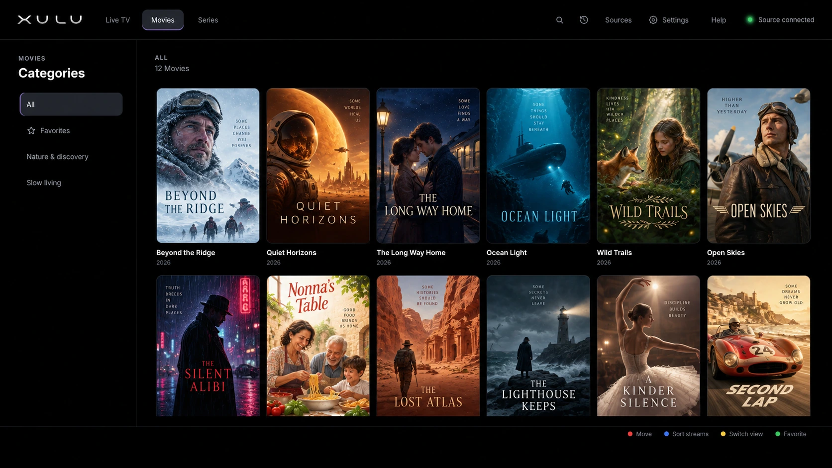 XULU movie library with demo content
